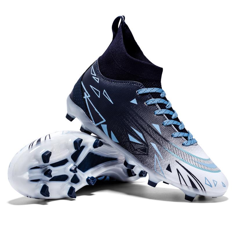 High-Top Football Shoes Tf Broken Nails Artificial Turf Ag Nails Leather Feet Men And Women Children And Adolescents Training Shoes