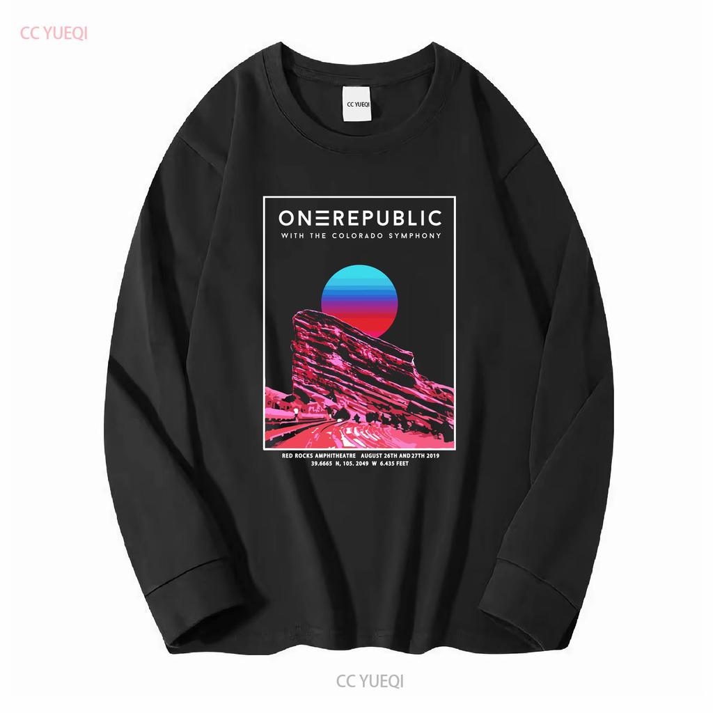1r One Republic Con La Colorado Symphony Red Rocks Tour Maglietta 2019 Taglia Media Maniche Lunghe O Corte Lavaggio Vintage