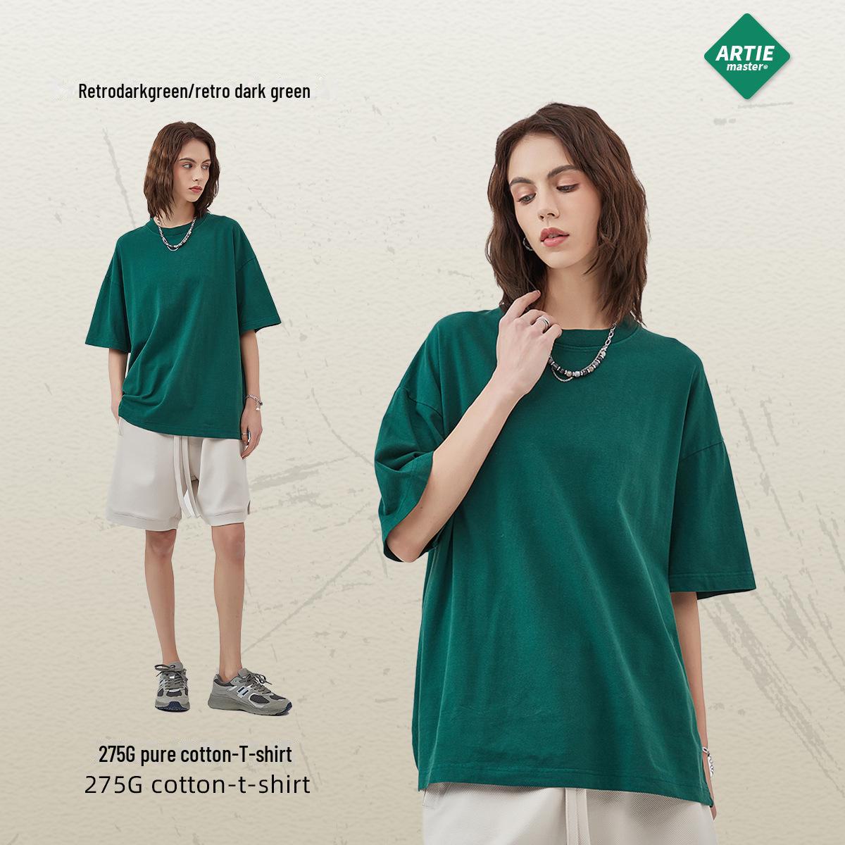 

ARTIE Мужская свободная футболка 2025 года из чистого хлопка с эффектом потертости XXL