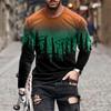 Retro Graffiti 3D-Druck Sommer Herren Rundhals-T-Shirt Lässiges Langarm-T-Shirt Übergroßer Pullover Modetrend Herrenbekleidung