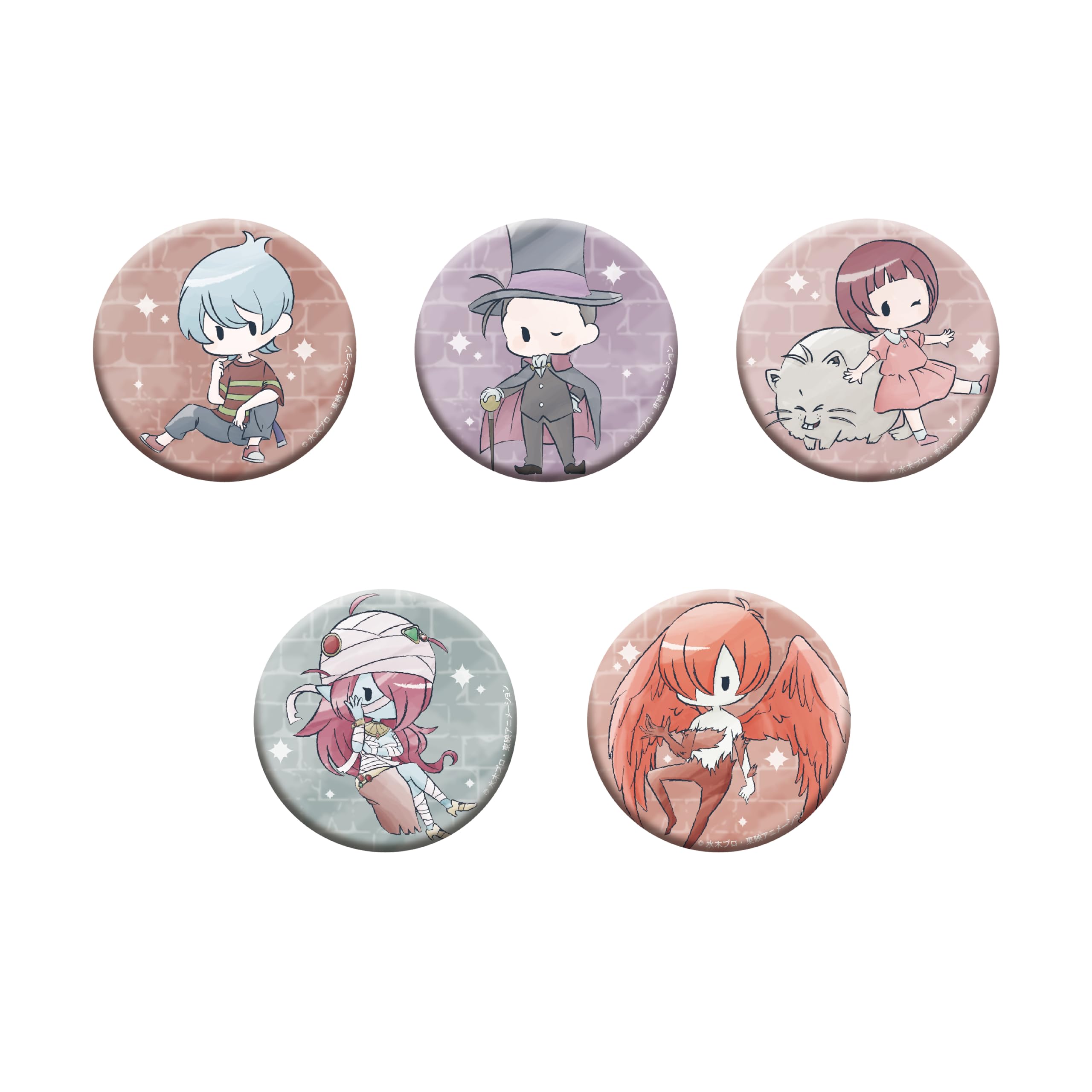 

Anime Akumakun Retro Chic Can Badge 5-Piece Box