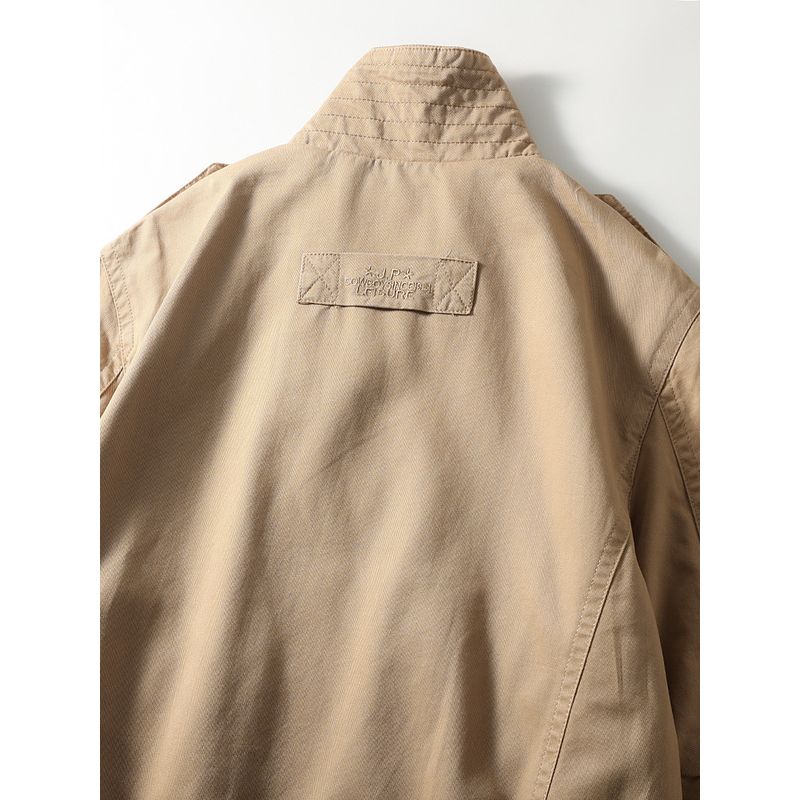 American vintage Casual Pure Cotton Cargo Jacket Men's Spring and Autumn Multi-pockets Stand Collar Foreign Trade Men's Tough Guy Wear