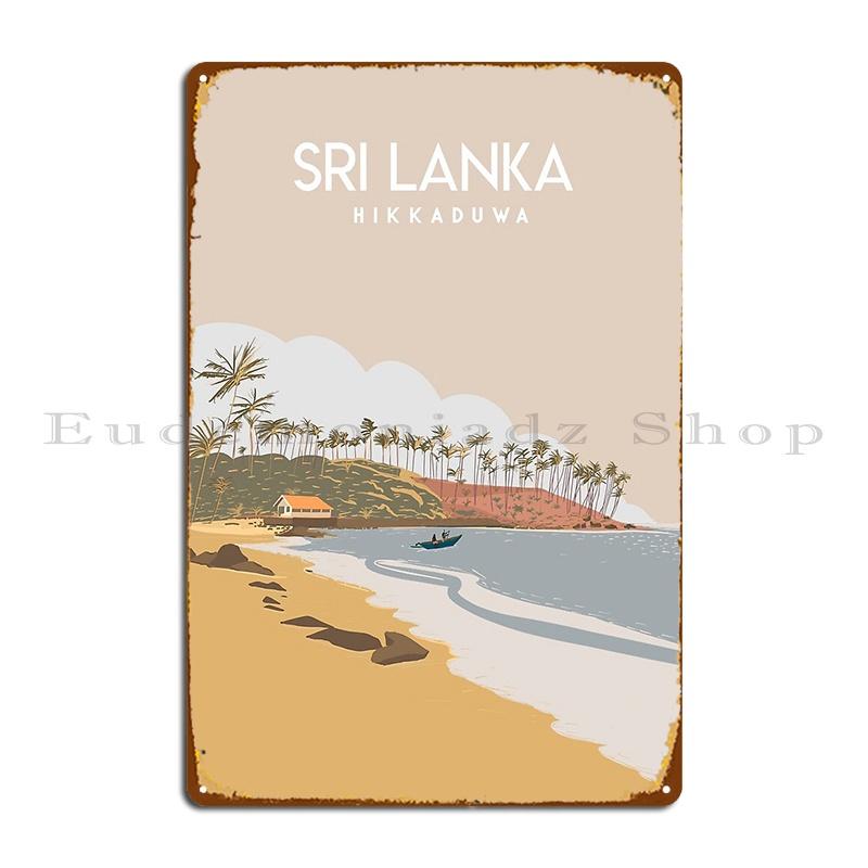 Шри-Ланка Хиккадува Туристический плакат Металлическая табличка Плакат ЖивописьКино Дизайн Дизайнерский Клуб Жестяная табличка Плакат 20x30cm
