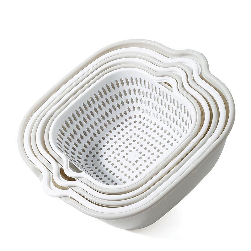 Double-Layer Drain Basket: Multifunctional Vegetable Washer & Fruit Storage Plate