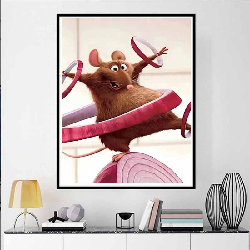 Disney Diamond Painting Ratatouille Remy Onion Acrobatics Poster Cartoon 5D Diamond Cross Stitch Mosaic Home Decor Gift
