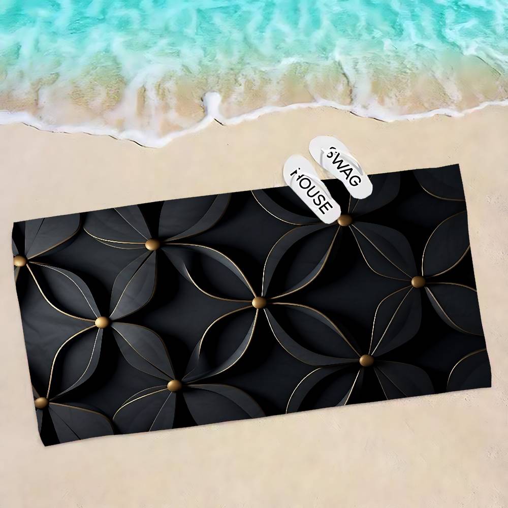 Black Matte Big Microfiber Beach Towels Quick Dry Towel Sand Beach Towels Pool Towel for Travel Swim Pool Yoga