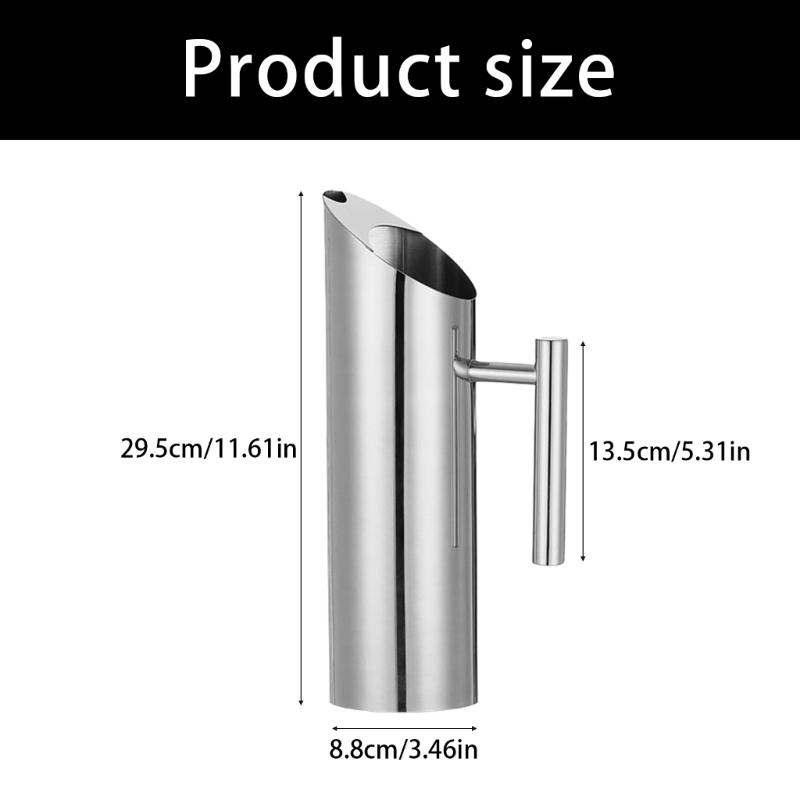 Elegant Gold Silver Nonrust Steel Pitcher With Ergonomic Grip Drip Proof Spouts Ideal For Dining Event And Daily Hydrations