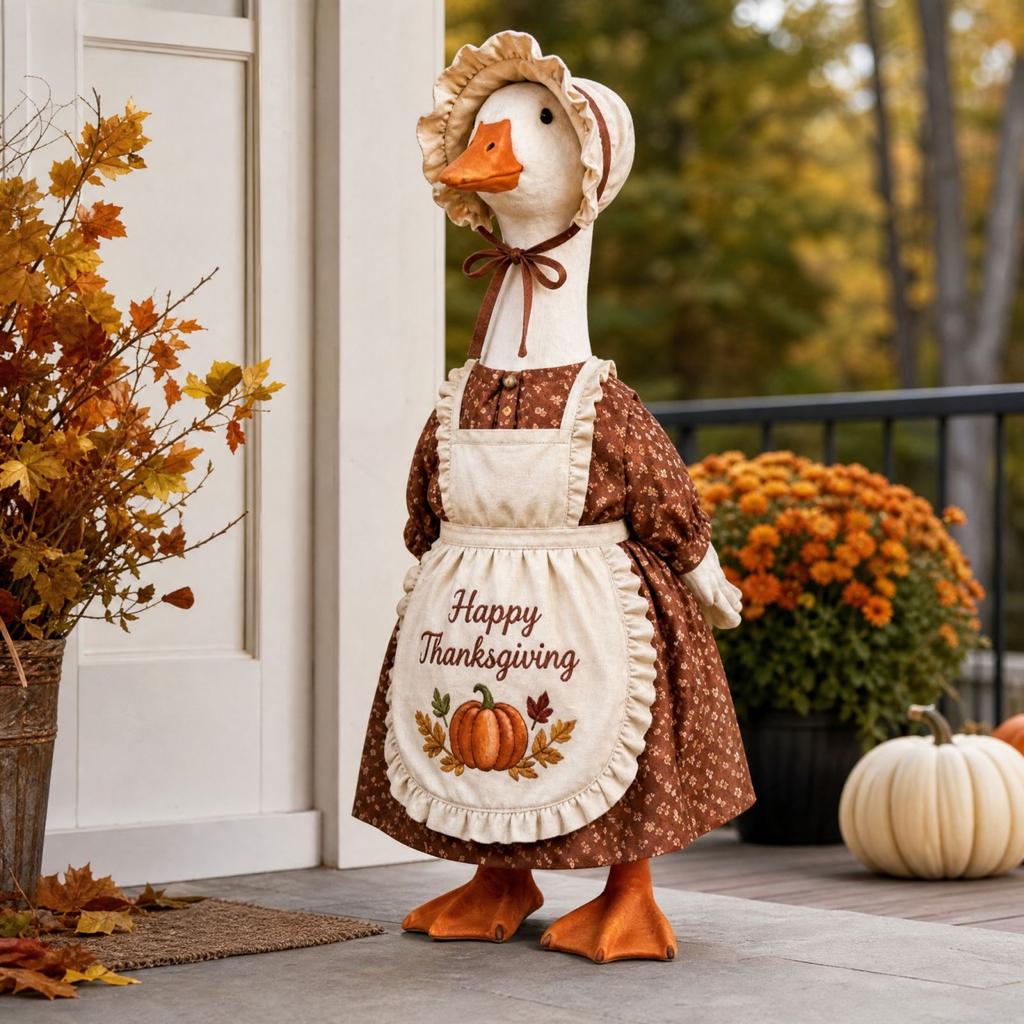 Thanksgiving Turkey Costume for - Fits 23 Inch Porch Statue, Outdoor Yard Decoration