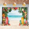 2D Flat Surface 1-piece Tropical Beach Polyester Background Suitable for Photo Booths and Room Decoration