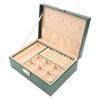 Double Layer Jewelry Storage Case with Lock Travel PU Leather Jewelry Organizer Holder for Ring Earrings Necklace