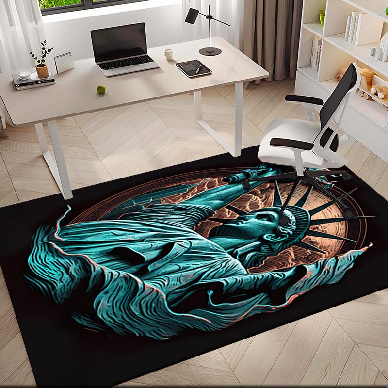 1pc Statue of Liberty, USA Carpet Rug for Living Room Bedroom Home Sofa Decoration,Kids Play Non-slip Floor Mat