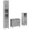 3 Piece Bathroom Furniture Set Concrete Grey Engineered Wood
