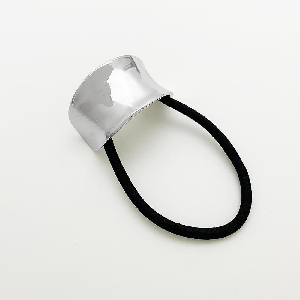 U-Shaped Minimalist Alloy Hair Tie with Bright Finish for Ponytails - European & American Style