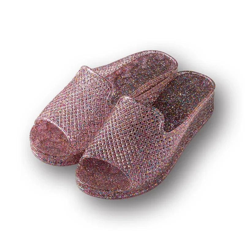

Baotou Sandals Summer Bling Crystal Hollow Jelly Shoes Жіноче взуття на плоскій м’якій підошві Пляжне взуття Взуття на платформі Sandalias De Mujer 38