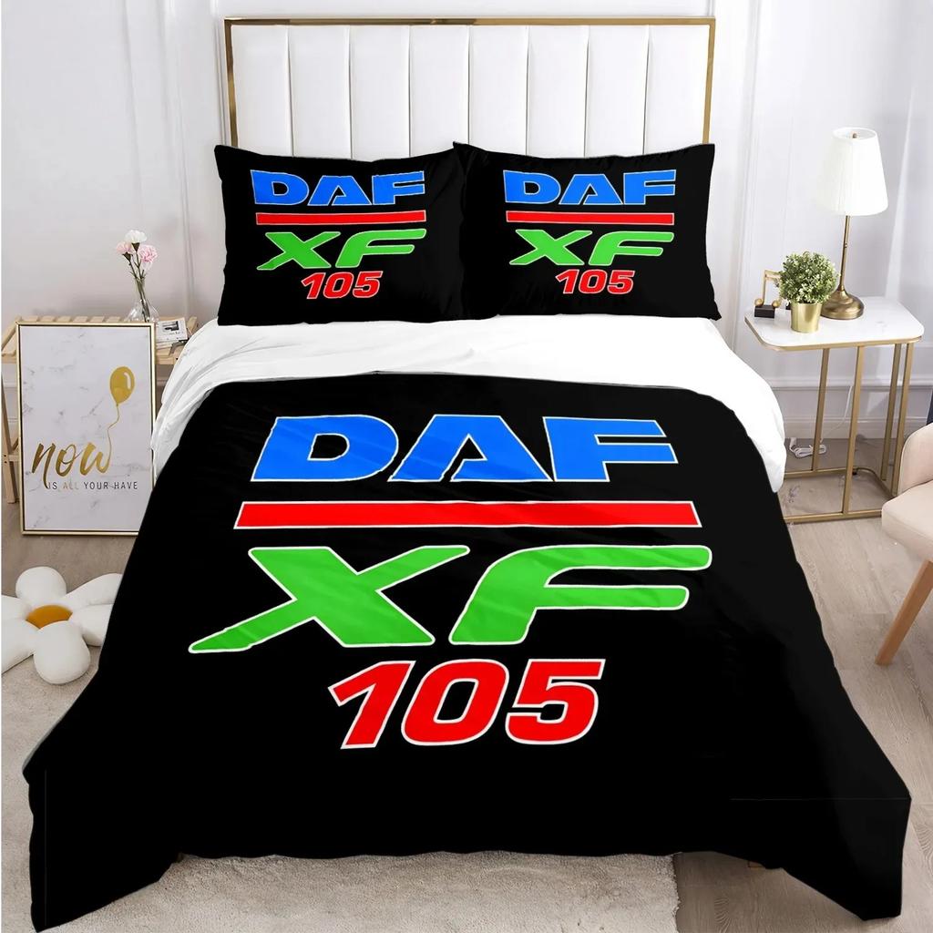 Federa Piumone con Logo Camion DAF alla Moda Set Biancheria da Letto Coperta Morbida e Federe per Ragazzi Singolo_Matrimoniale_Queen_King