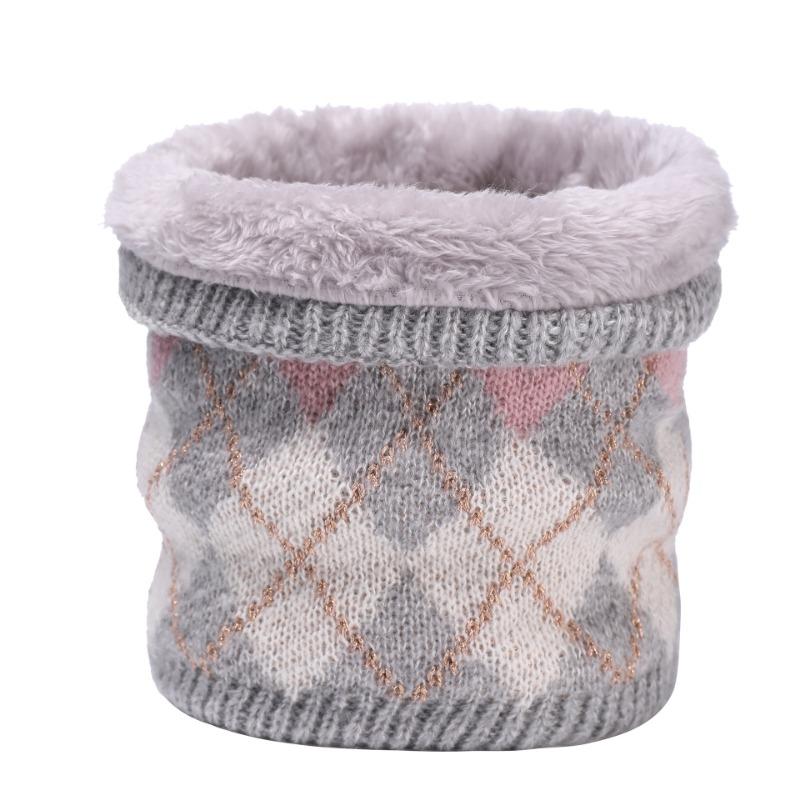 Outdoor Neck Protection Neck Cover Knitted Wool Warm Pullover Plaid Scarf Women's Winter Scarf