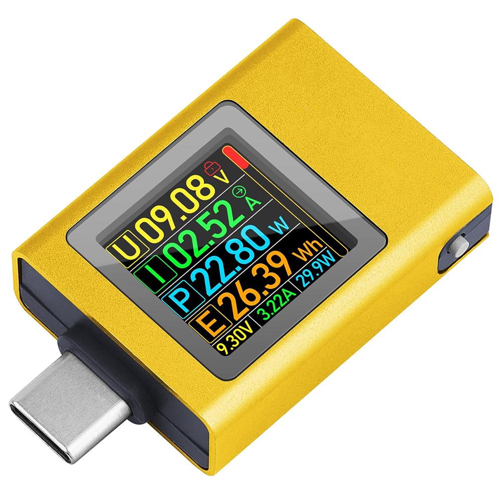 USB C Power Meter Tester Voltage Current Digital Multimeter Color LED Display Two-Way Measurement for Chargers Power Bank Cable