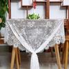 Lace Tablecloth Wedding White Tablecloth Vintage Embroidered Rectangle Lace Fabric for Summer Outdoor Party Farmhouse Home Decor