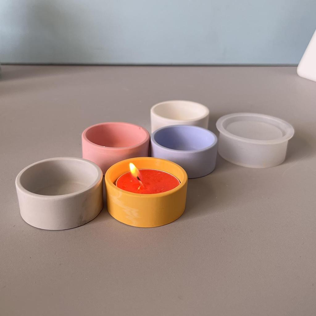 Tealight Silicone Mould Glossy Glossy Candle Holder Mould Plaster Drip Mould White For Home Decor Tealight Candle Making Craft