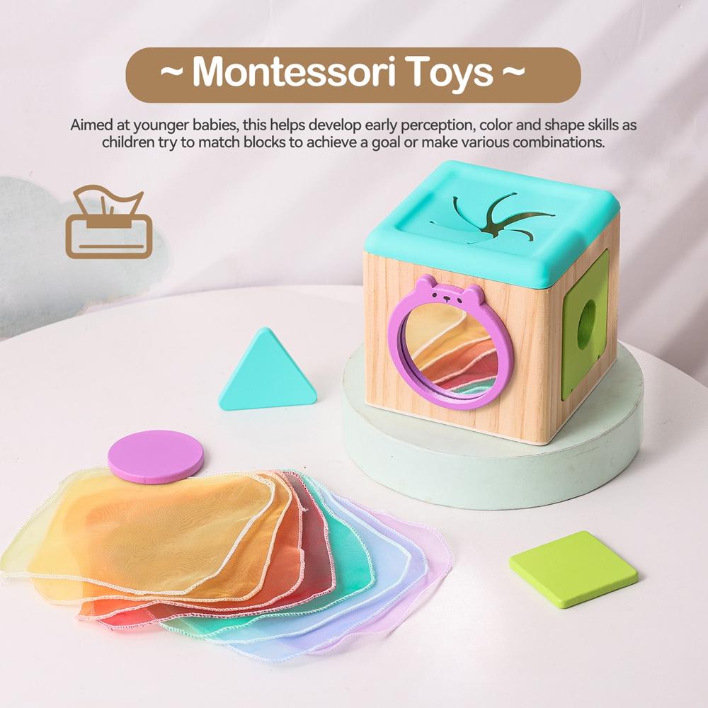 Children Wooden Montessori Toy Kids Magic Tissue Box Exercise Finger Educational Toys for Baby Early Sensory Busy Box Toys Gifts