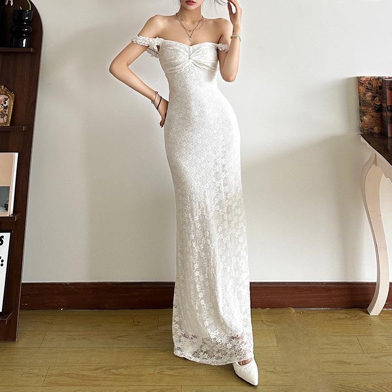 KD European and American wind spring new women's clothing suspender long dress sexy slim solid color dress