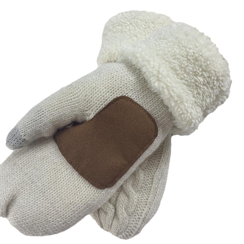 Unisex Touchscreen Knit Wool Gloves: Windproof, Warm, Velvet-Lined Mittens for Autumn/Winter Outdoors
