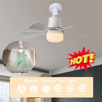 LED Ceiling Fans with Light Remote Control 3 Speeds E26 Socket Ceiling Fan with Light Dimmable for Closet Living Room Kitchen