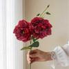 2 Cabezas Flores Artificiales de Peonías Ramas de Peonía Falsas de Seda con Tallo para Ramo de Novia DIY Centros de Mesa de Boda Arreglos Florales