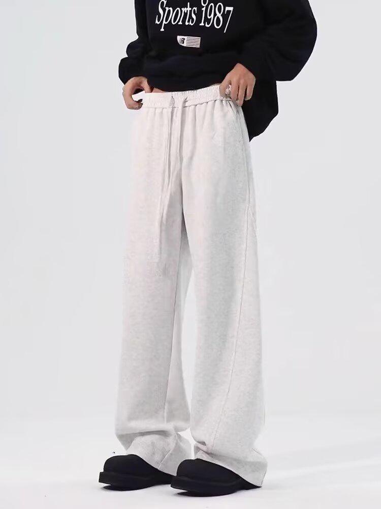 Men's Autumn/Winter Loose Straight Casual Pants with Plus Velvet - Trendy American Style