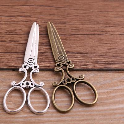 1pc 2-Color DIY Jewelry Large Scissors Alloy Pendant Charm, 60x24mm