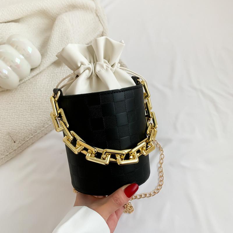 Trendy And Elegant Pu Leather Bucket Bag With Soft Structure Ideal For Daily Casual Outfits чёрный