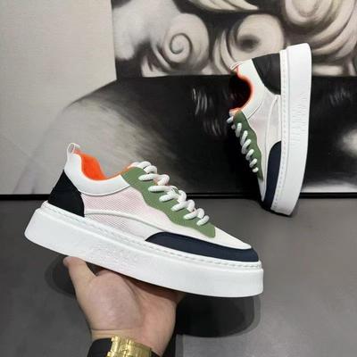 Herren Orange Mesh Stoff Sneaker Schnürschuh Skateboard Schuh Sommer Neu Atmungsaktiv Dicke Laufschuhe Männlich Vulkanisierte Schuhe Tenis