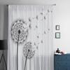 Schwarze Blumen Löwenzahn Gardinen für Wohnzimmer Transparent Tüll Fenster Vorhang Schlafzimmer Küche Home Decor Schleier Vorhänge