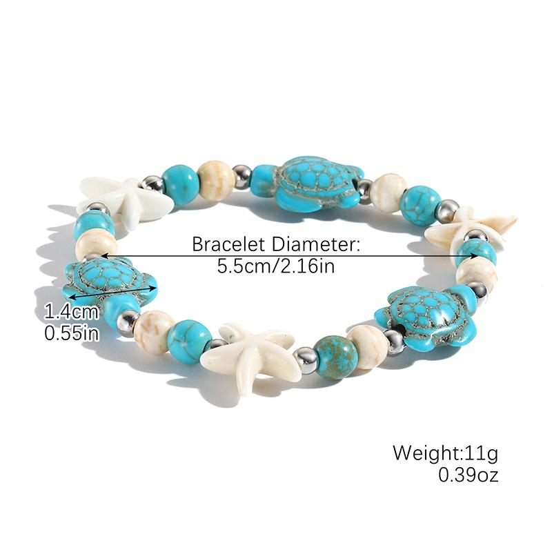 Bohemian Natrual Shell Beads Bracelets For Women Sea Star Turtle Conch Woven Rope Bracelet Beach Handmade Holiday Jewelry Gifts