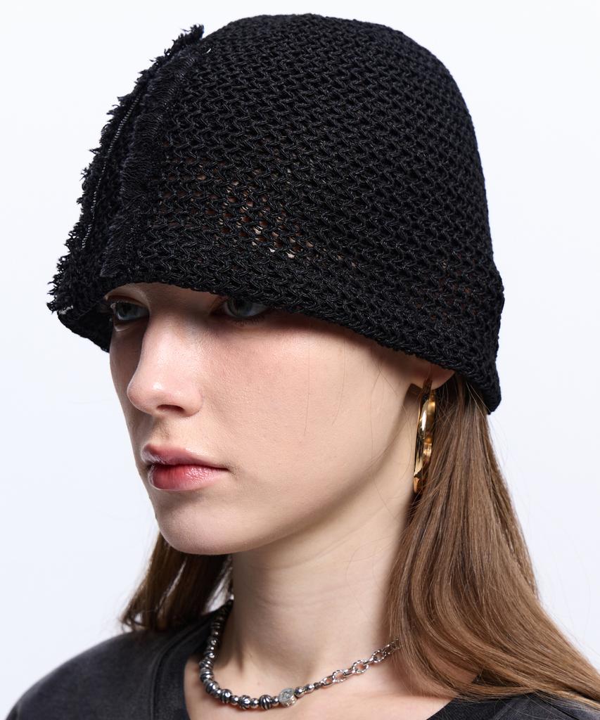 Aleseueseussi Denim Patched Rivet Beanie - Black