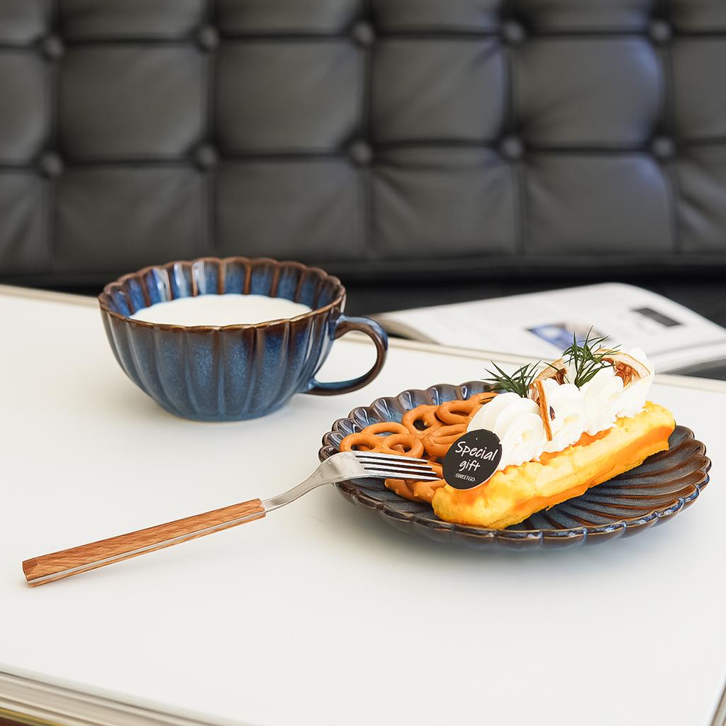 1Set Ceramic Japanese Cup and Saucer Set, Japanese Tea Cup and Saucer, Coffee Cup and Saucer, Drinking Cup for Breakfast, Tea Party, Afternoon Tea