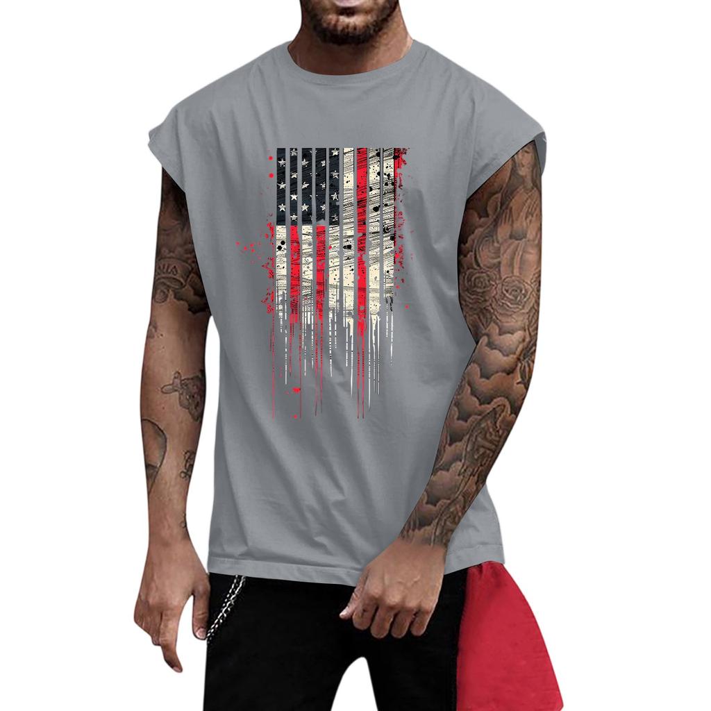 Men's Fitness Exercise Slimming Printed Waistcoat And Vest, Men's I-shaped Wide Shoulder And Back Center