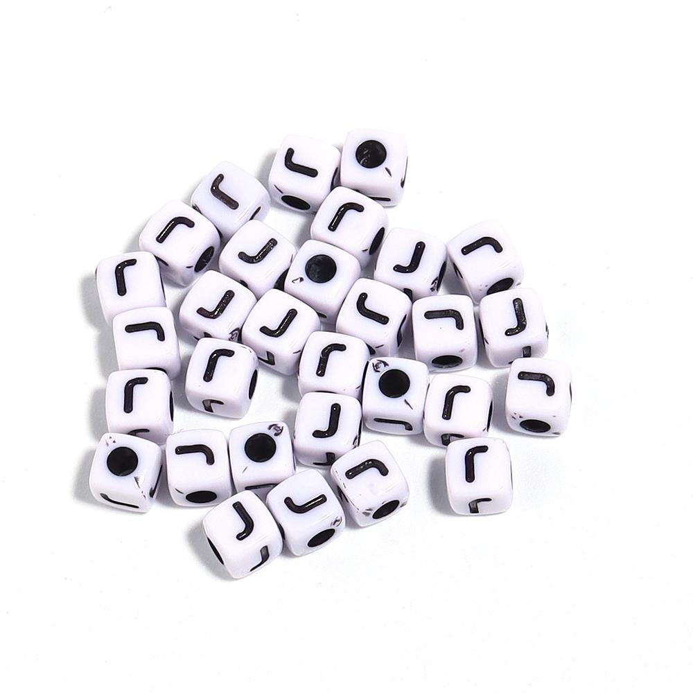 50-100Pcs White Square Acrylic Letter Beads A- Z Cube Loose Spacer Beads Alphabet Beads DIY Bracelet Jewelry Making Accessories