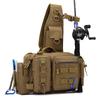 Multifunctional Tactical Sling Fishing Bag with Rod Holder | Men's Large Waist Pack Outdoor Backpack