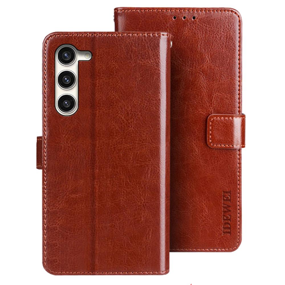 For Samsung Galaxy S24 Leather Case Crazy Horse Phone Wallet Stand