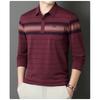 Men S Striped Long Sleeve Polo Shirt Loose Fit For Middle Aged Dad Autumn