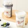 Doppellagige Joghurt-Parfait-Becher mit Löffelgabel 800-1000 ml Frühstücksbecher für Schule und Büro