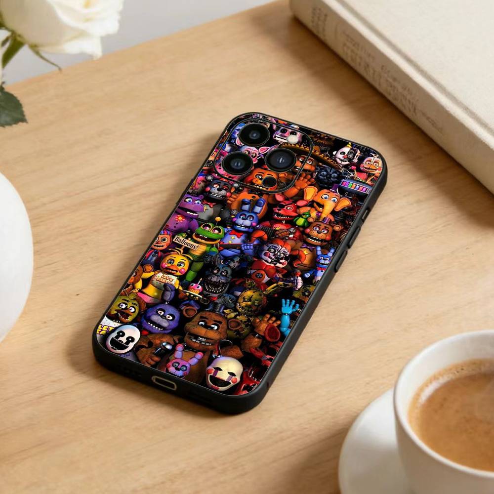Five Nights at Freddy's  Phone Case For iPhone 17 16 15 14 13 12 Max Plus Silicone Black Cover