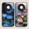 Retro Oil Painting Lotus Flower Pattern Tempered Phone Case for Huawei Nova 13 12 11 10 SE Mate 60 50 40 Pro+ P60 P50 P40 Cover