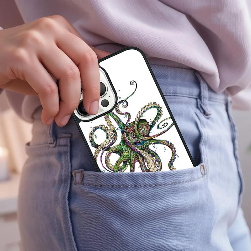 Octopus Ocean Aesthetic Soft Phone Case For iPhone 17 Air 15 16e 14 13 Pro Max Coque 12 11 Pro Max PLUS Cover