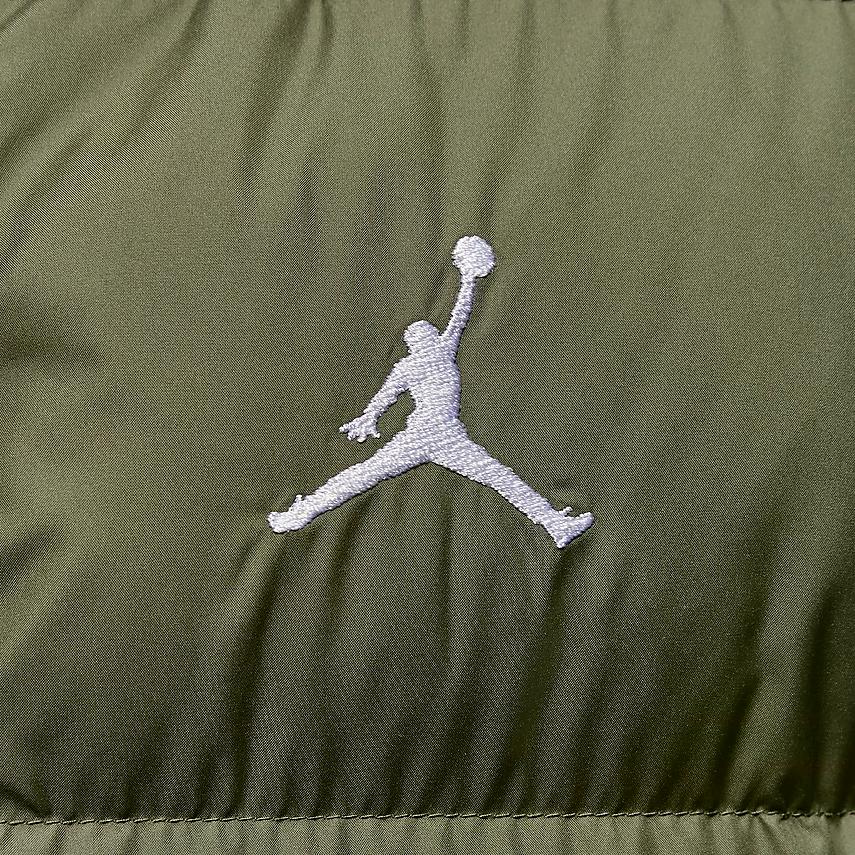 New Jordan Brooklyn Puffer Jacket Men's Medium Olive Green/Black FV7318-222