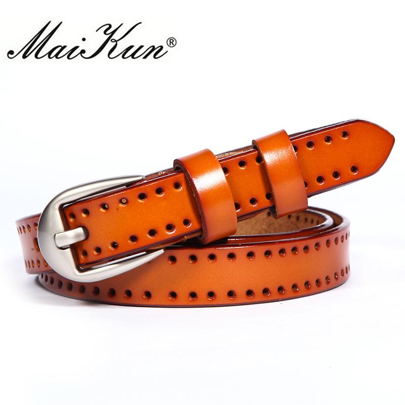

Vintage Hollow-out Pin Buckle Belts for Women Fashion Genuine Leather Belt Woman for Dresses Female Straps 8 Colors 105cm