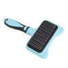 Cat Grooming Brush 140 Degree Curved Teeth Massage Function Pet Self Cleaning Brush with Resin Protection Point Blue
