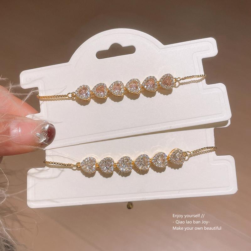 Vintage Heart Shaped Adjustable Bracelet With Gold Plating For Elegant Women Gift