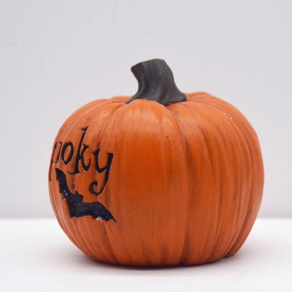 Handicraft Halloween Pumpkin Figurine Model Spider Web Pumpkin Statue  Festival Decor